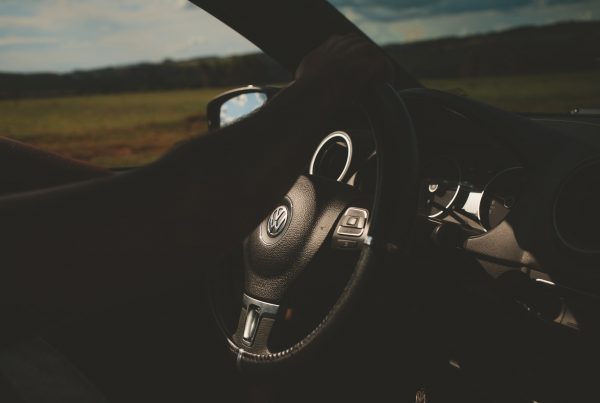 steering wheel on car