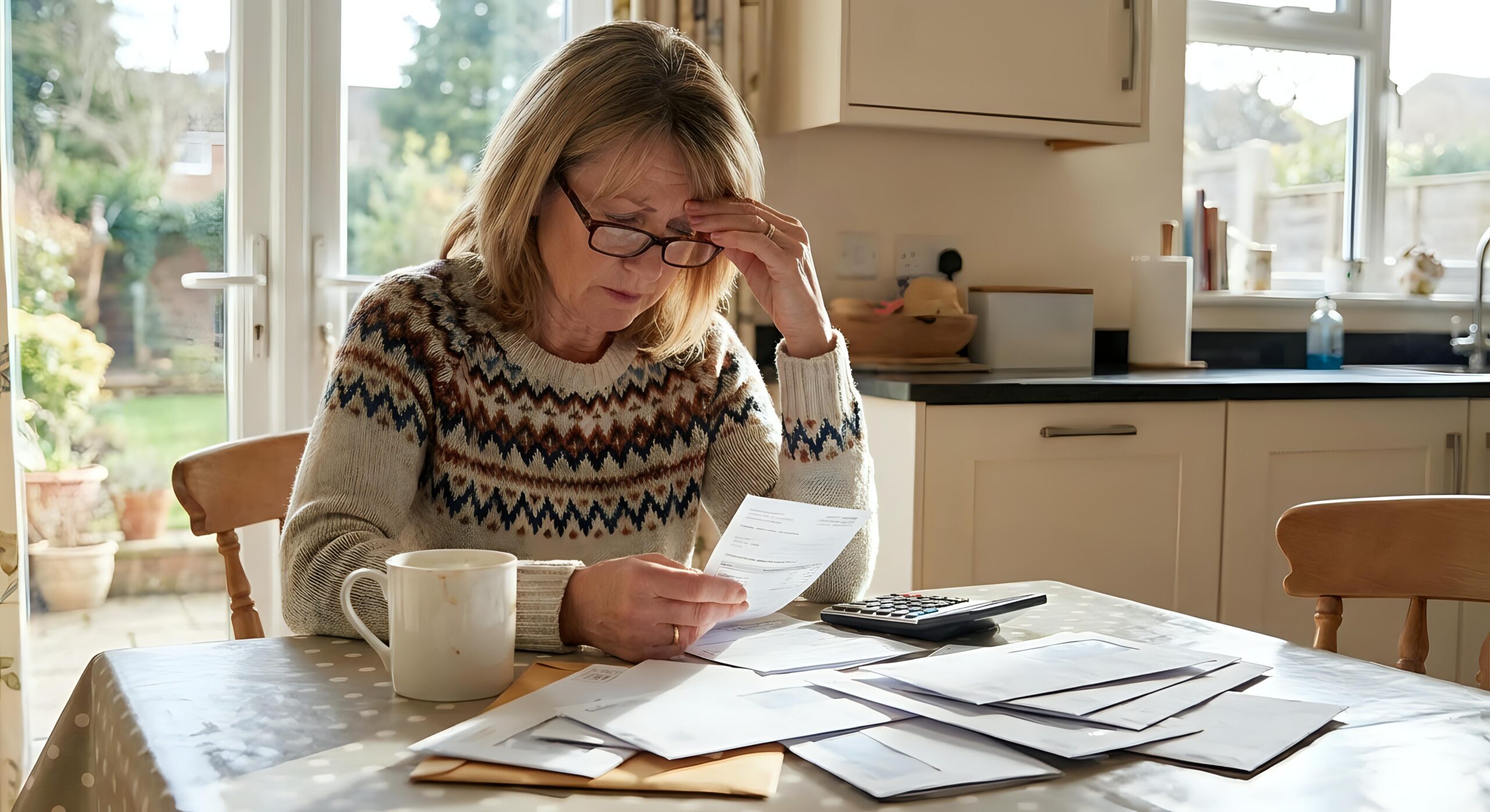 a woman reviewing papers at a table looking stressed and reviewing the washington good faith law
